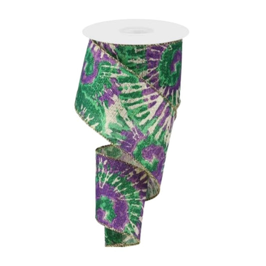 Mardi Gras Tie Dye Ribbon