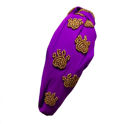 Beaded Paw Print Headband