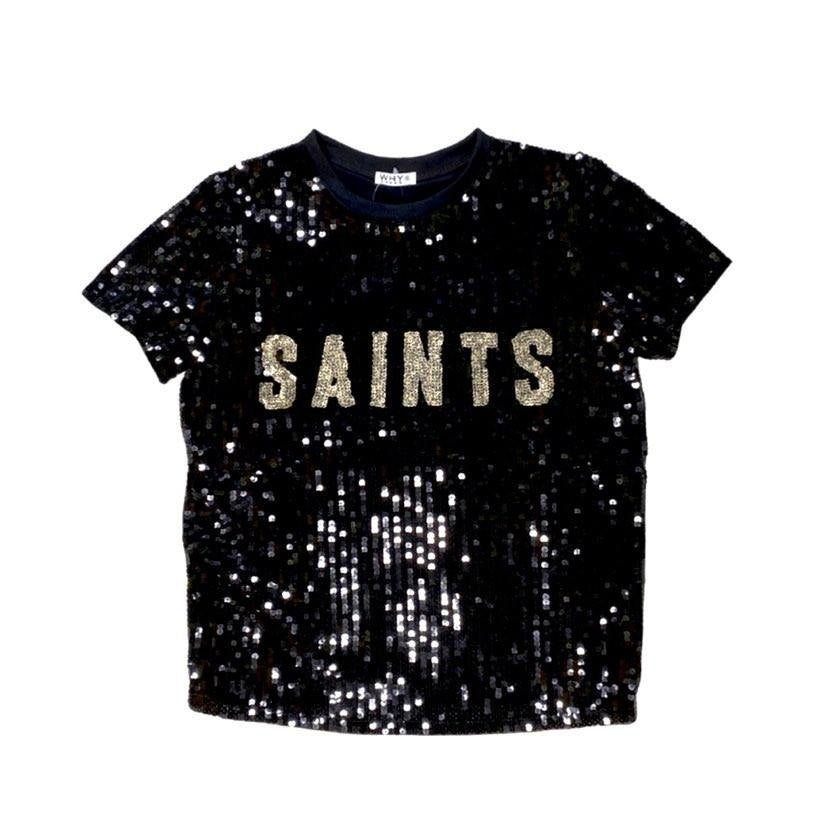 Sequin Saints Top Black Fleurty Girl