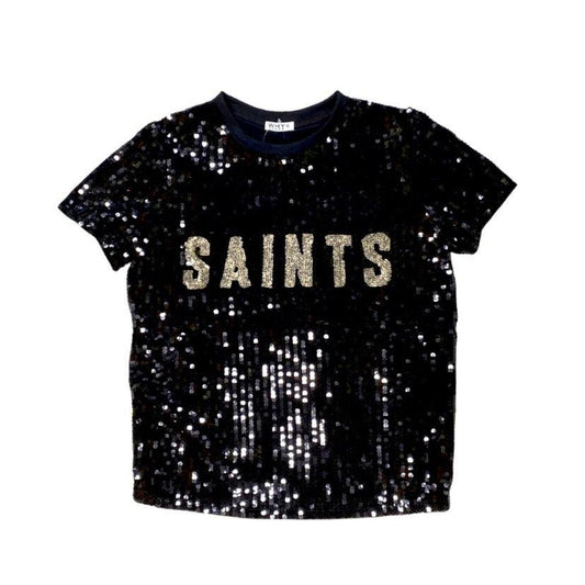 Sequin Saints Top, Black