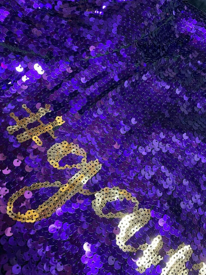 #Gameday Sequin Tunic Dress, Purple & Gold