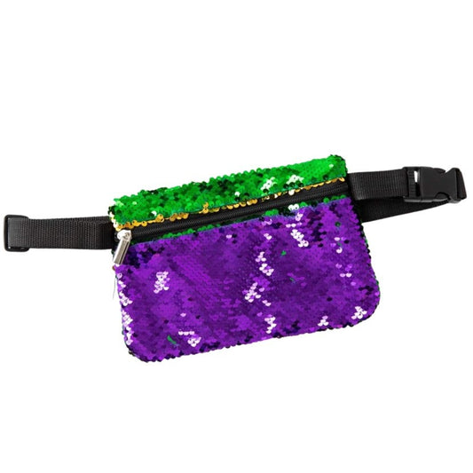 Mardi Gras Magic Sequin Fanny Pack, Square