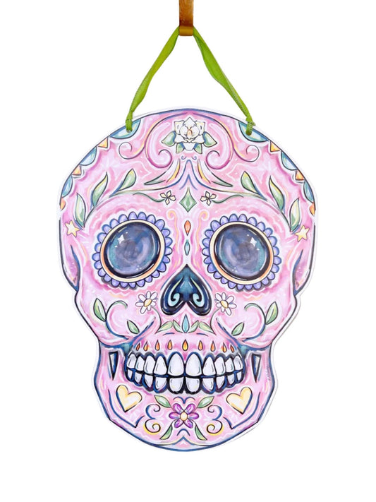 Pastel Sugar Skull Door Hanger