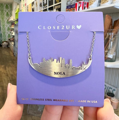 NOLA Skyline Necklace, Stainless Steel