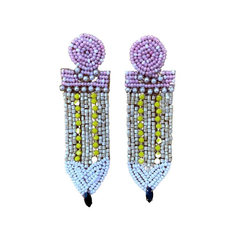 Beaded Pencil Earrings