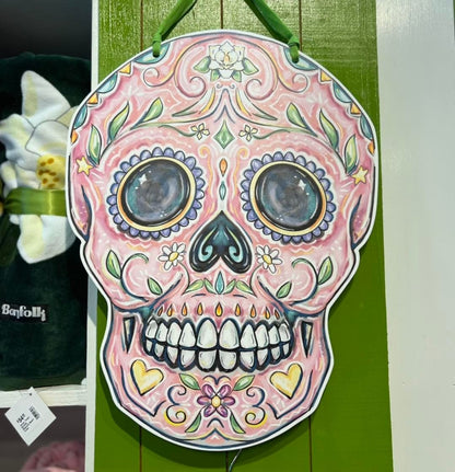 Pastel Sugar Skull Door Hanger