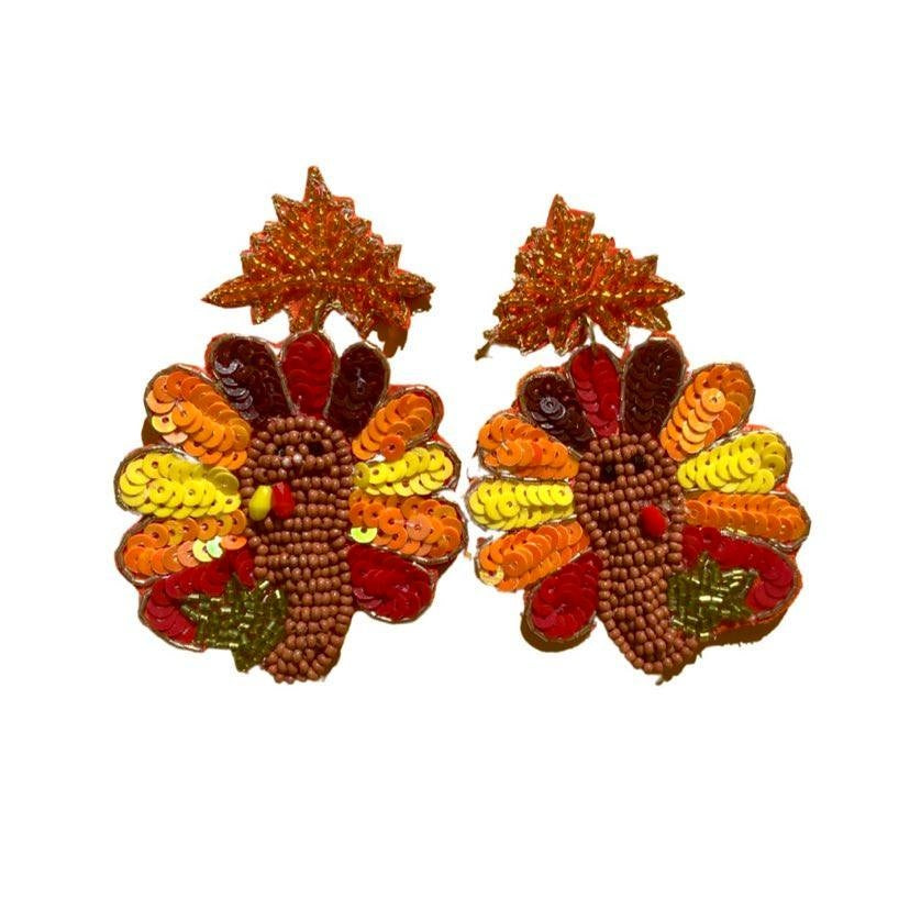 Beaded Turkey Earrings