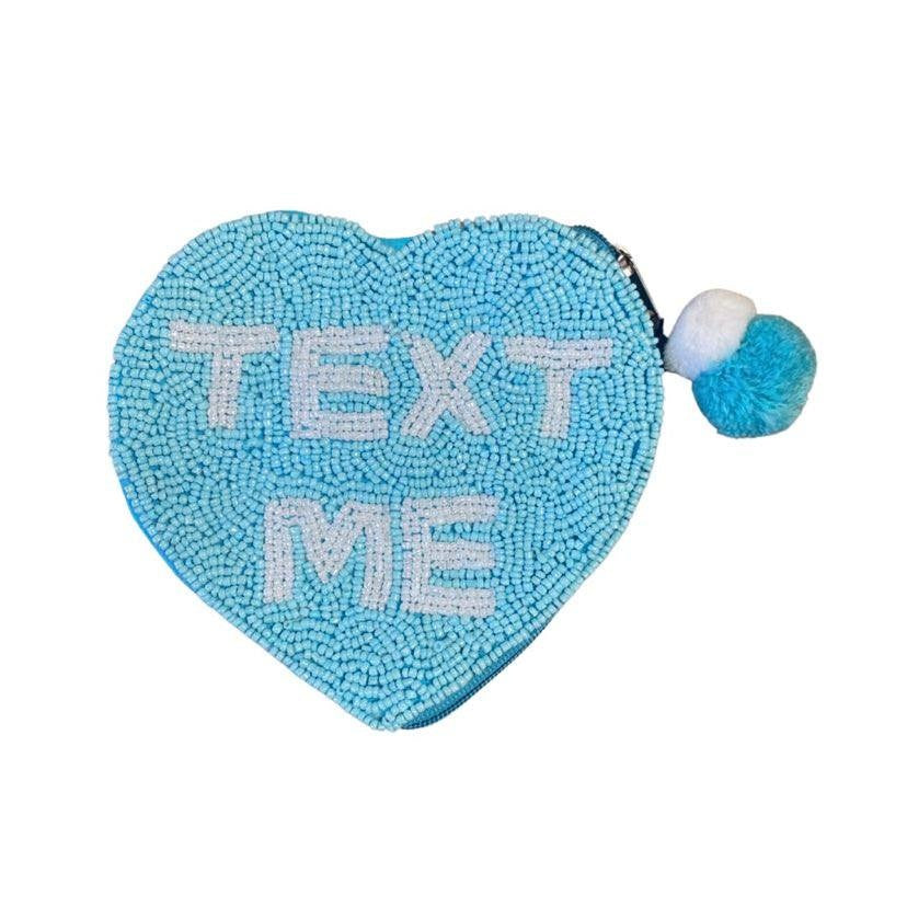 Text Me Beaded Pouch