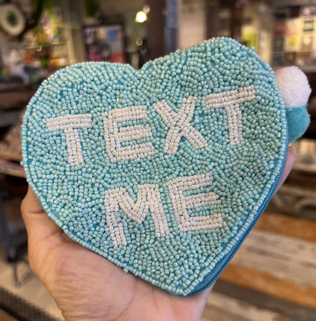 Text Me Beaded Pouch