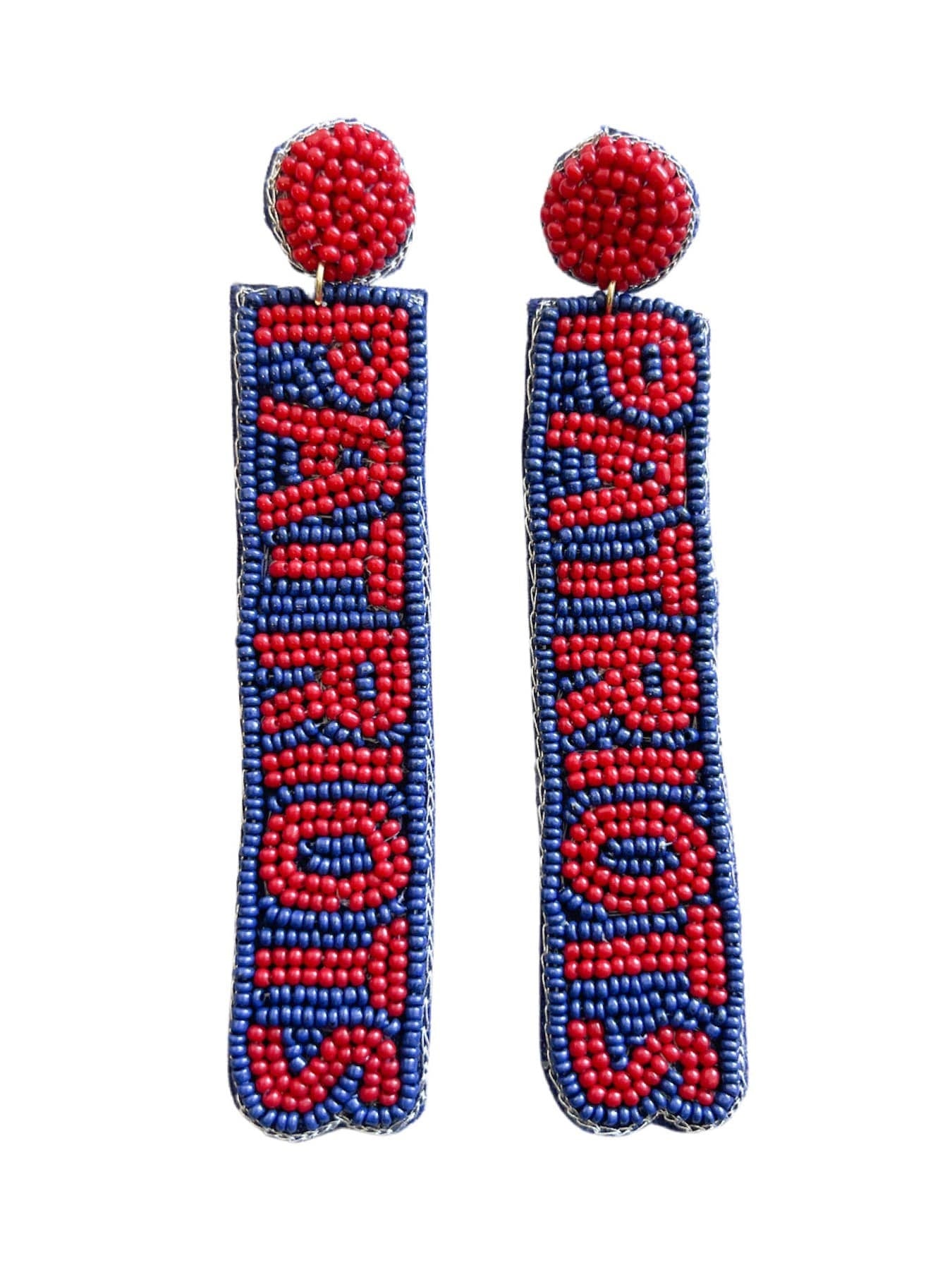 John Curtis Patriots Beaded Earrings