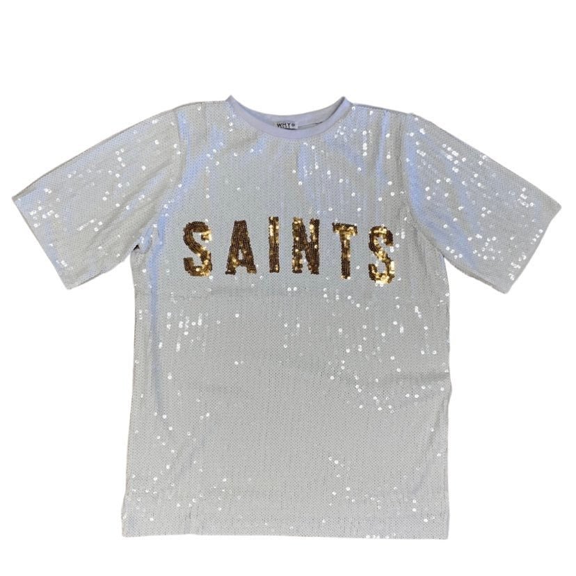 Saints Sequin Tunic Dress, White