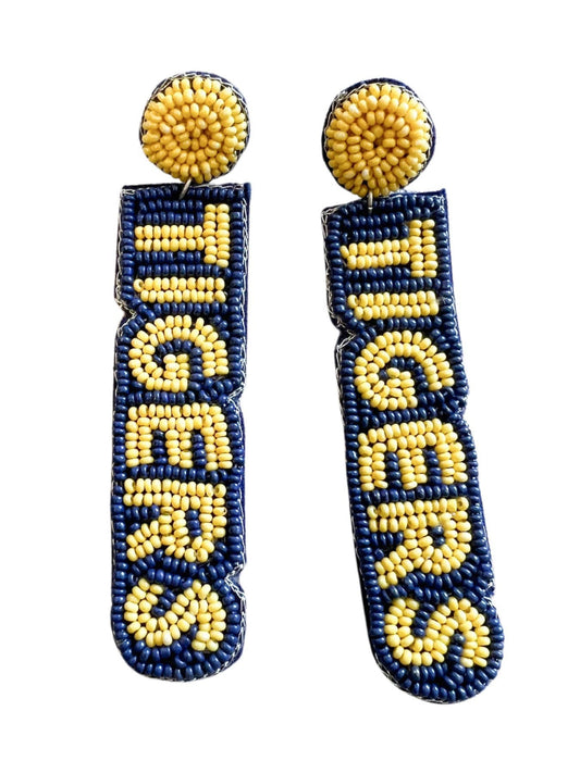 Holy Cross Tigers Beaded Earrings