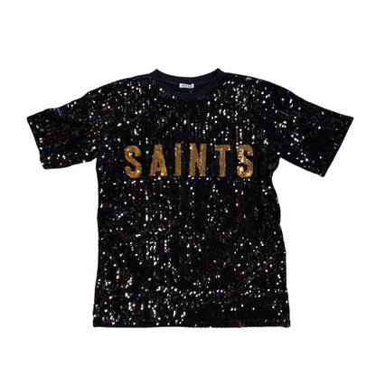 Saints Sequin Tunic Dress, Black