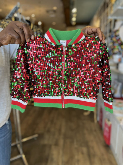 Red & Green Sequin Jacket, Kids