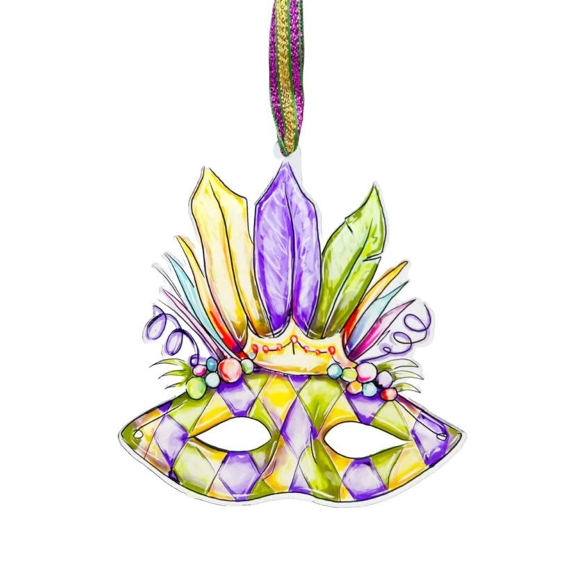 Mardi Gras Mask Ornament, Acrylic