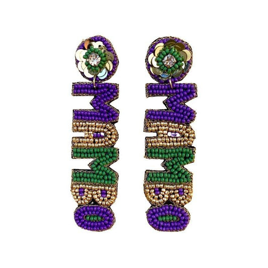 Mardi Gras Mambo Beaded Earrings