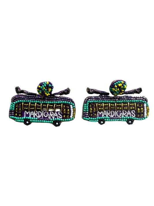 Mardi Gras Streetcar Earrings