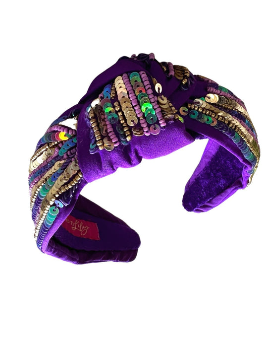 Mardi Gras Iridescent Sequin Stripe Headband