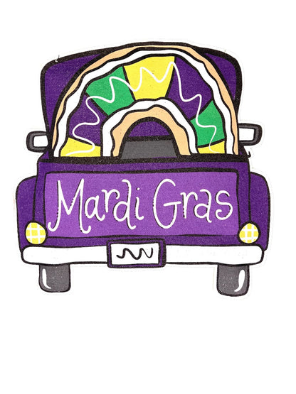 Mardi Gras/Hello Spring Reversible Door Hanger