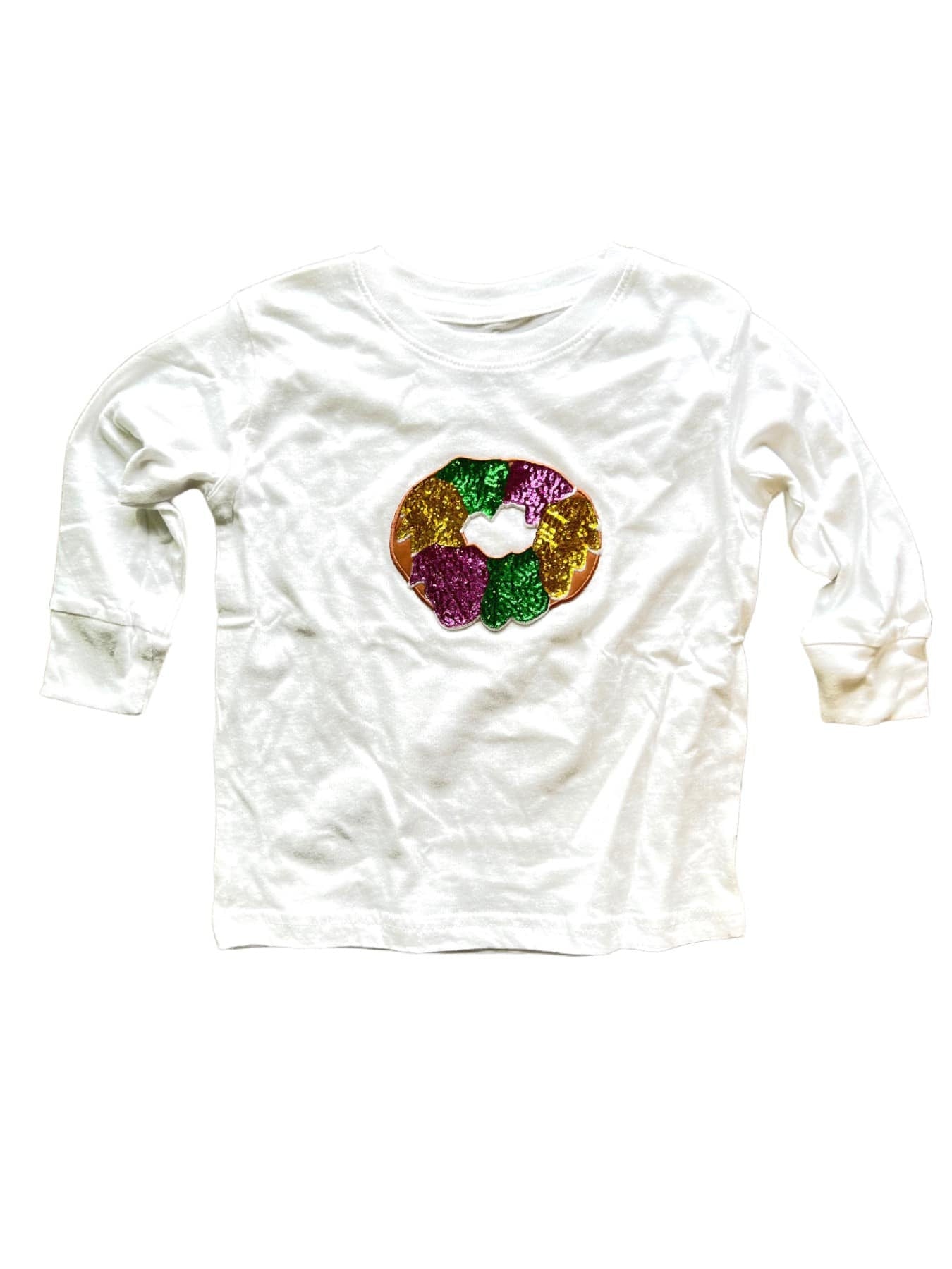 Sequin King Cake Long Sleeve Tee, Kids