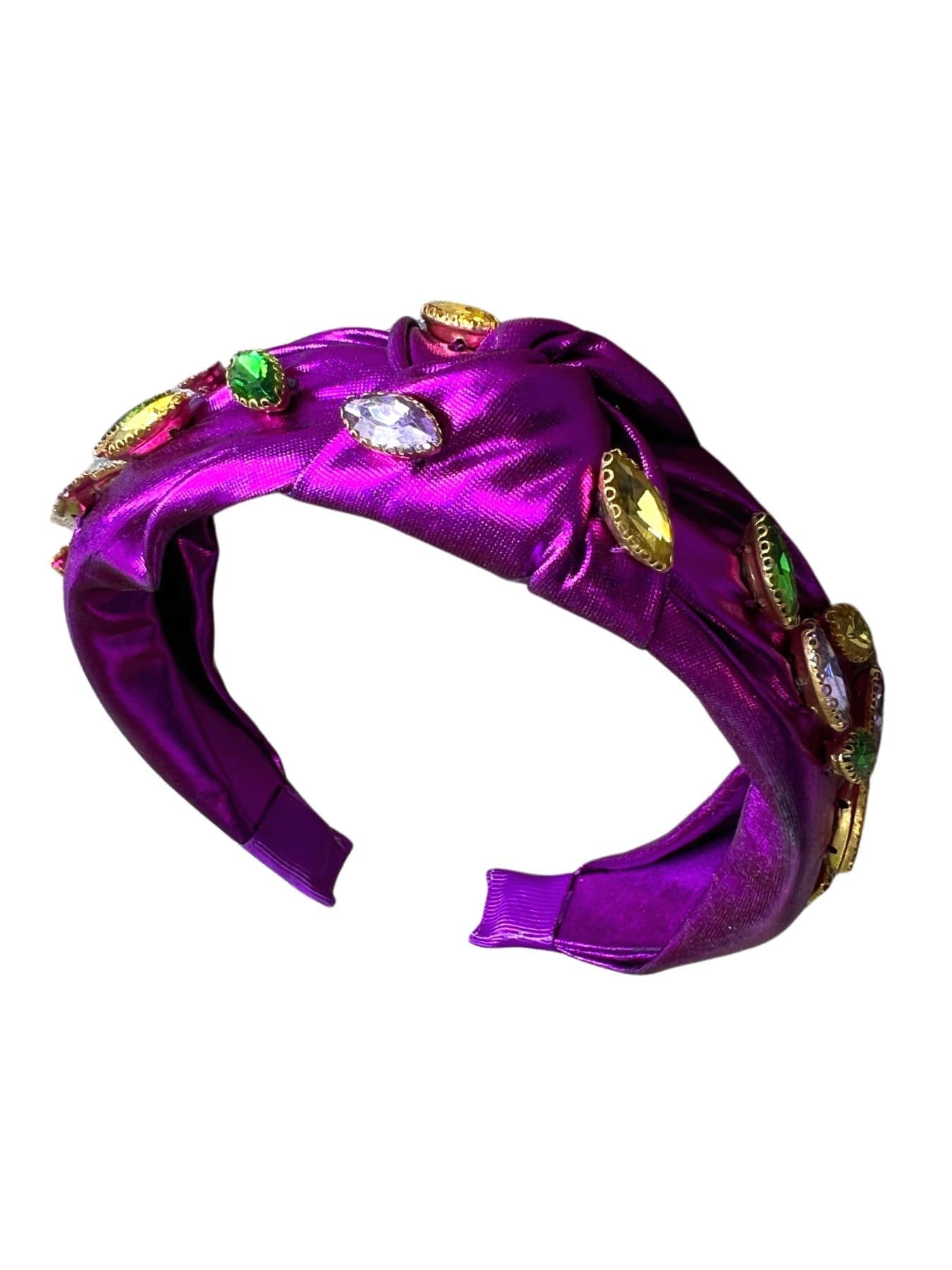 Mardi Gras Metallic Gem Headband, Purple