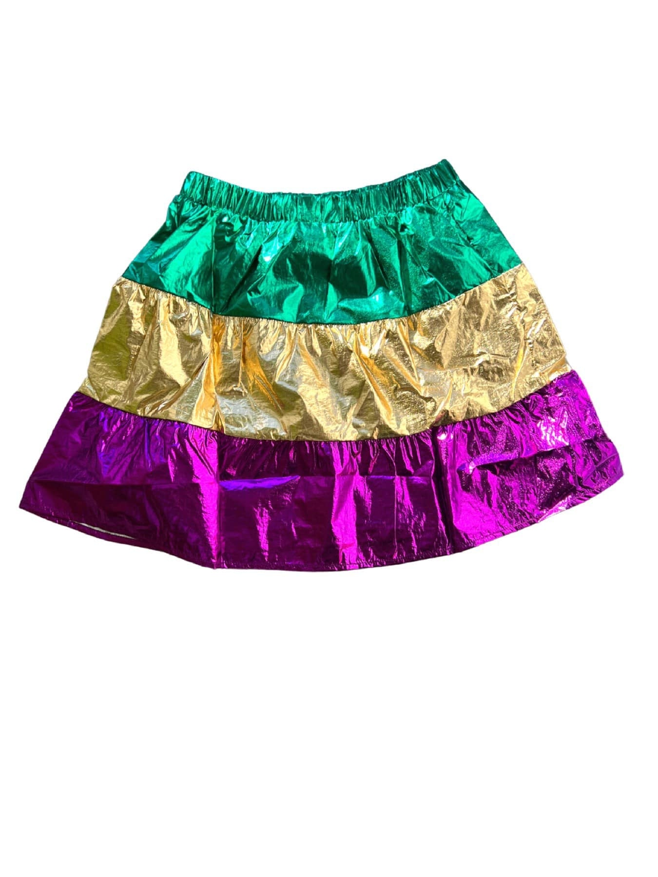 Mardi Gras Tri Color Metallic Skirt