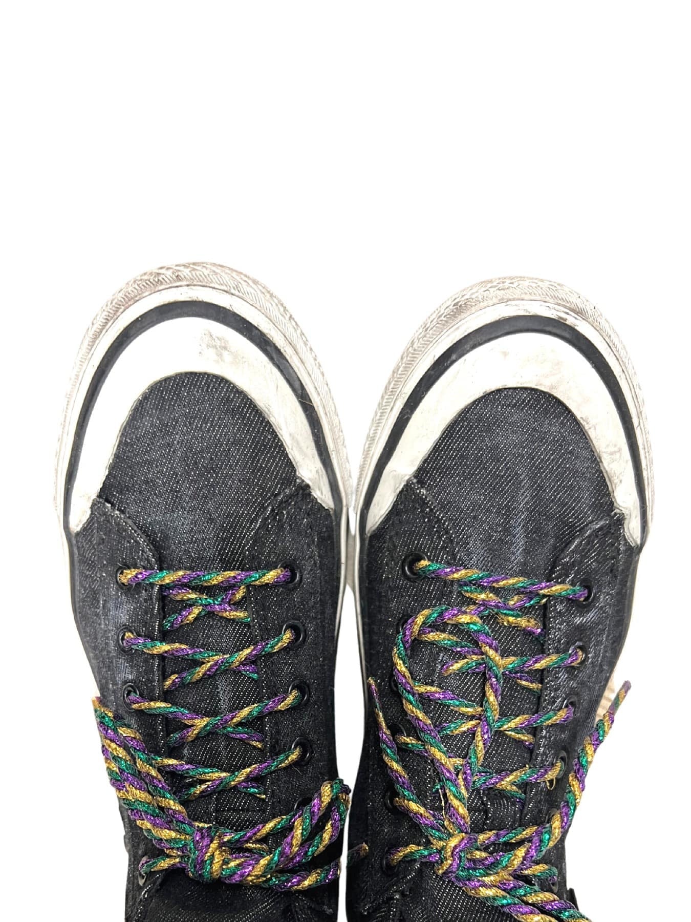 Tri Color Twist Mardi Gras Shoelaces