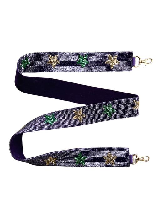 Mardi Gras Stars Beaded Purse Strap