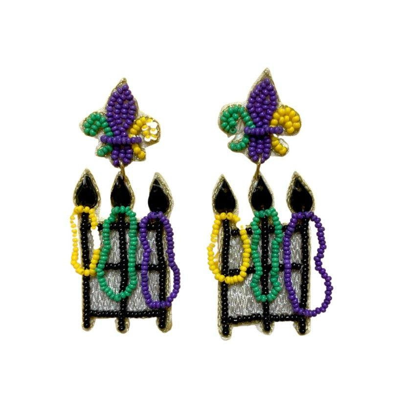 Bead Fence Beaded Earrings