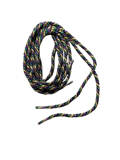 Tri Color Twist Mardi Gras Shoelaces