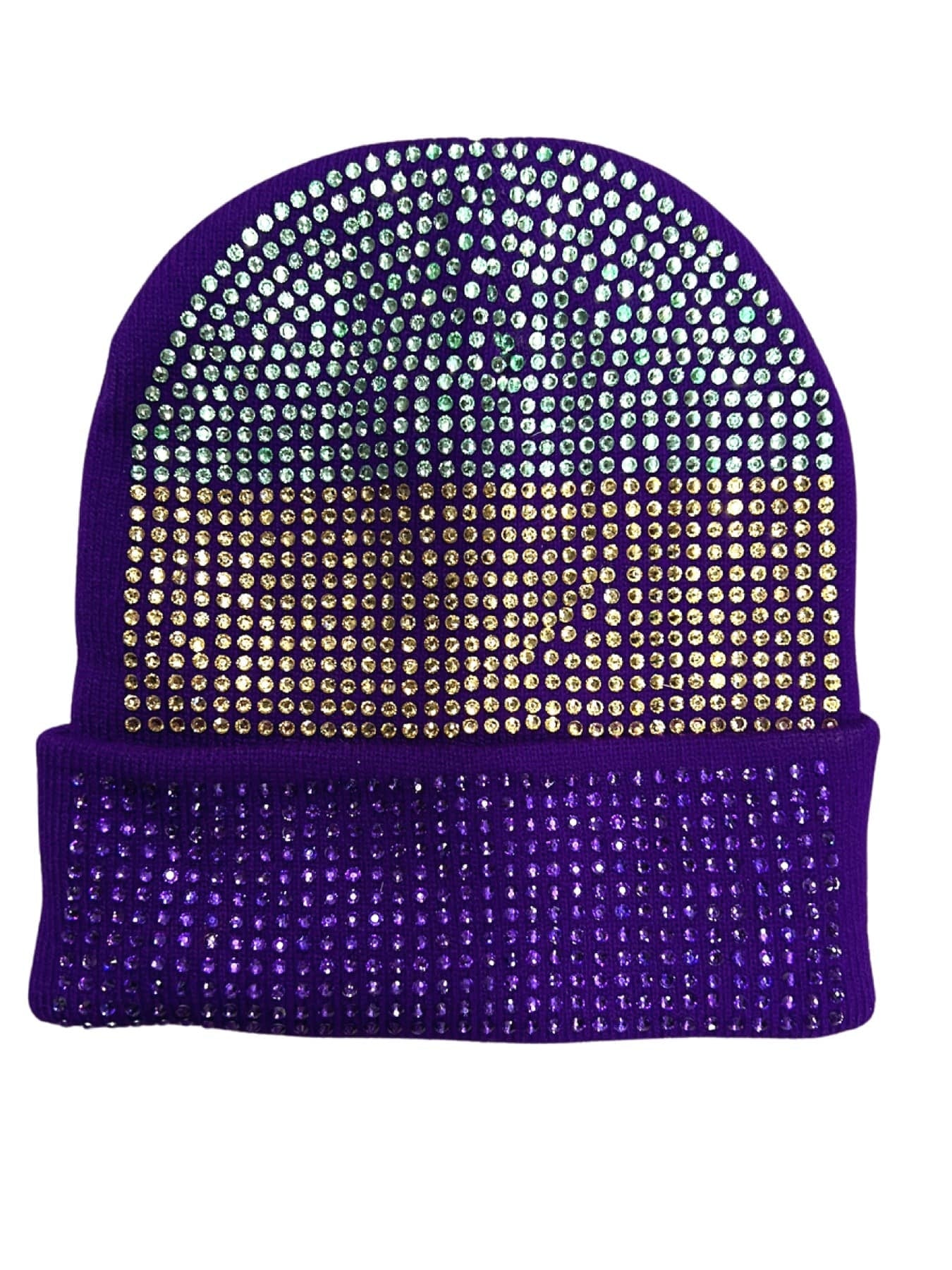 Mardi Gras Purple Rhinestone Beanie