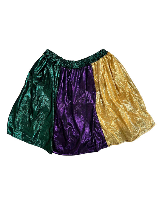 Mardi Gras Tri Color Shimmer Skirt, Adult