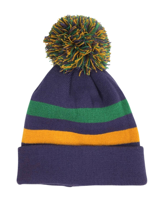 Mardi Gras Color Block Beanie, Purple