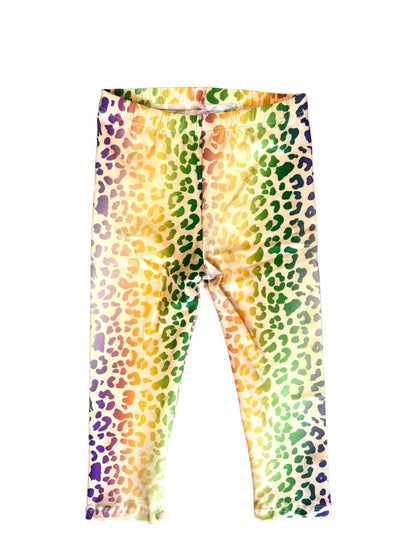 Mardi Gras Leopard Leggings, Kids