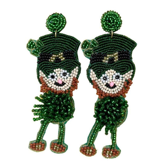 Beaded Leprechaun Earrings