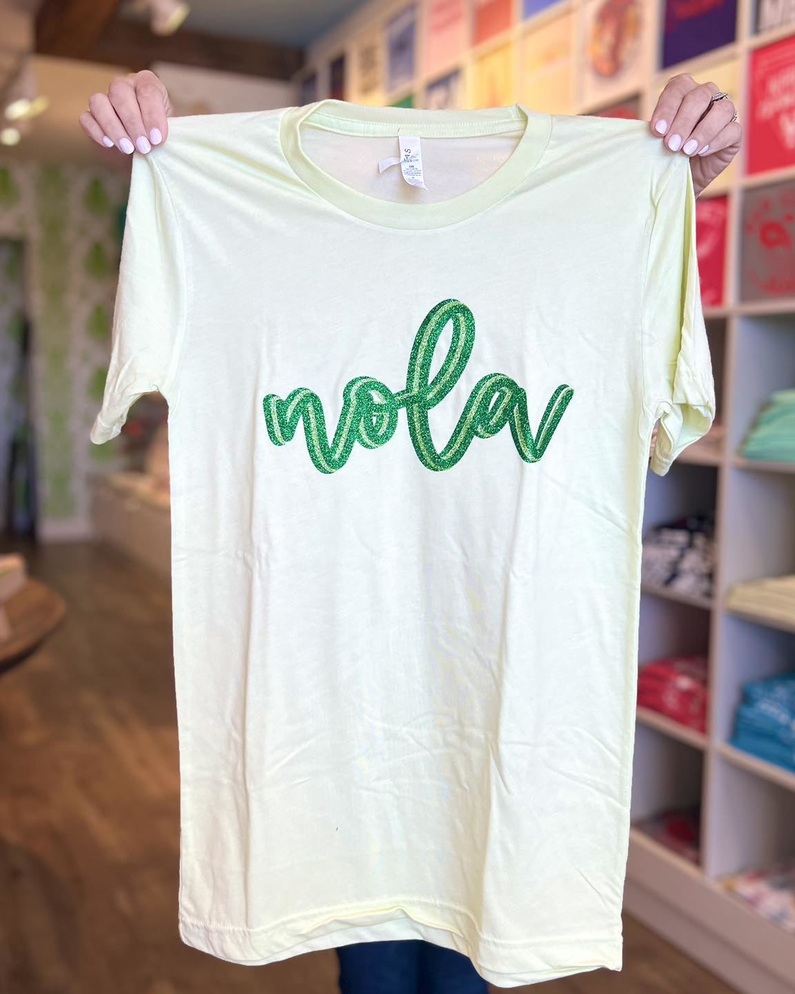 Green Glitter NOLA Tee