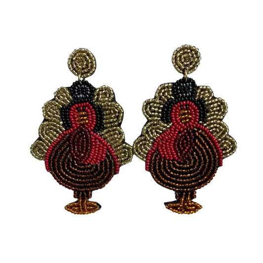 Beaded Turkey Earrings