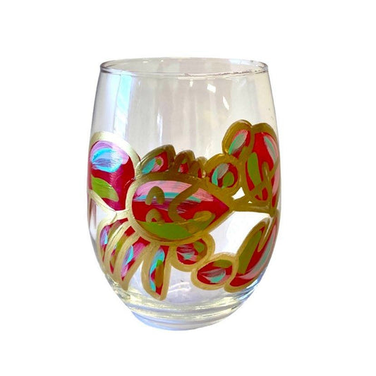 Crawfish Stemless Wine Glass