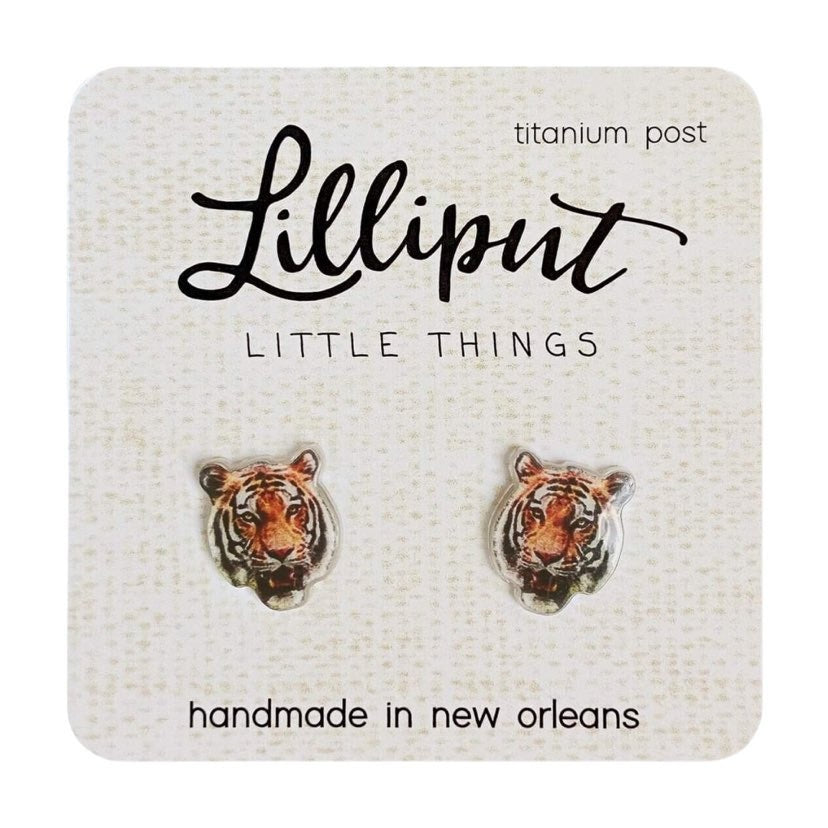 Tiger Stud Earrings