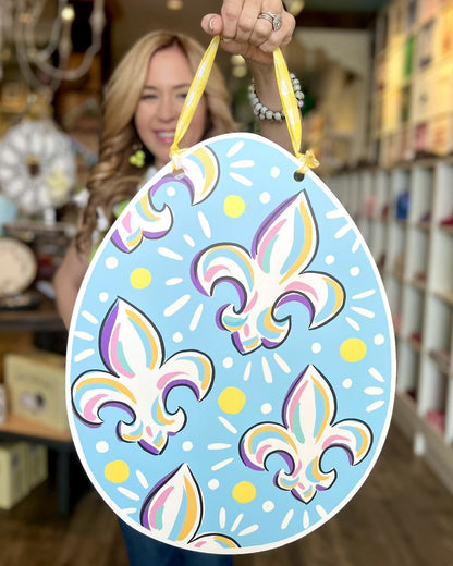 Easter Egg Door Hanger, Blue