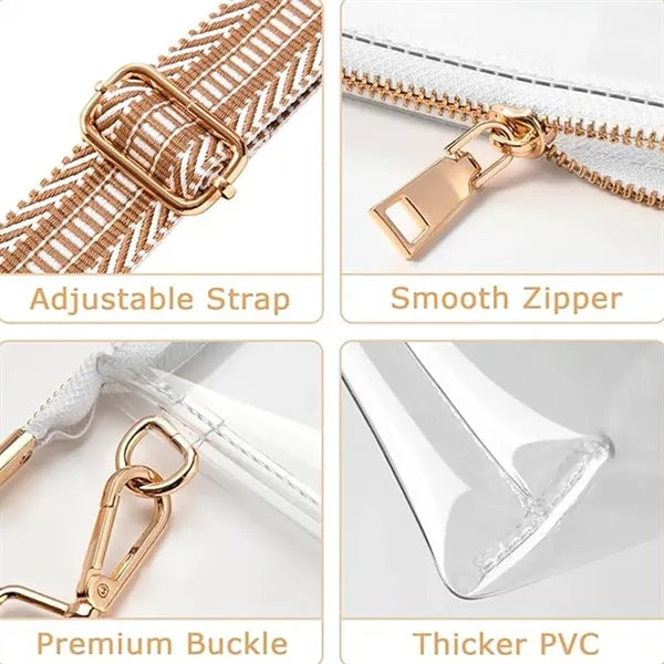 Clear Purse with Khaki Strap