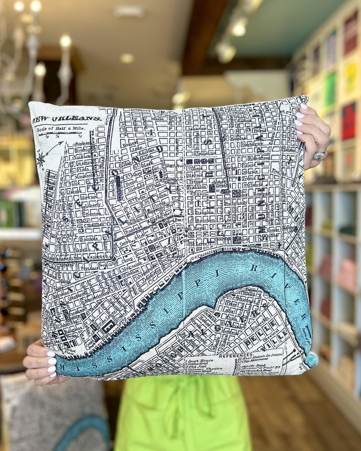 NOLA Vintage Map Pillow