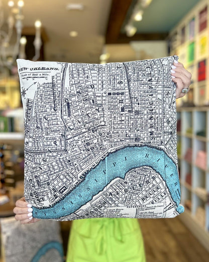 NOLA Vintage Map Pillow