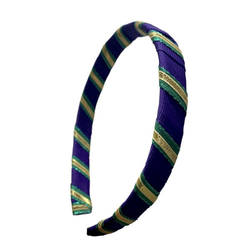 Mardi Gras Stripe Ribbon Headband