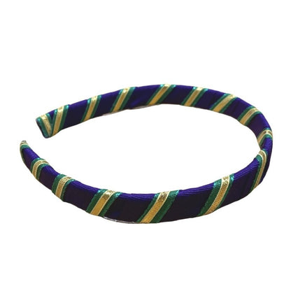 Mardi Gras Stripe Ribbon Headband