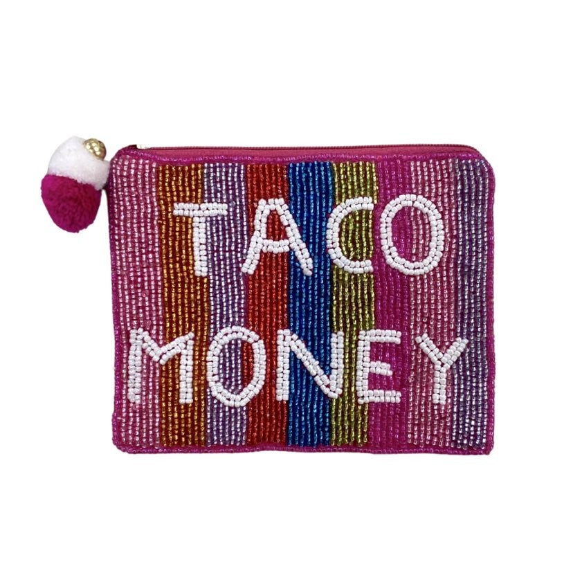 Taco Money Beaded Pouch