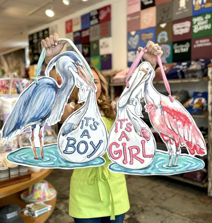 It's  Girl Spoonbill Door Hanger