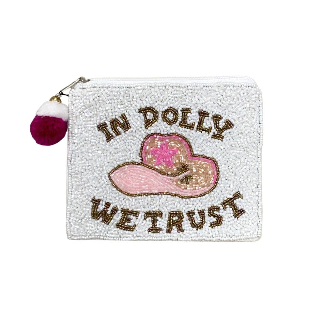 In Dolly We Trust Beaded Pouch