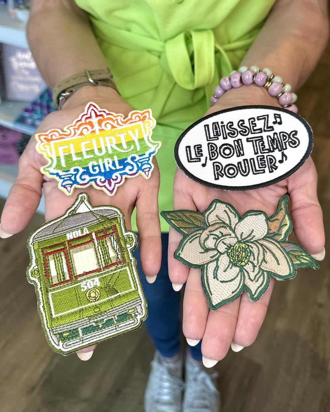 Green Streetcar Iron on Patch