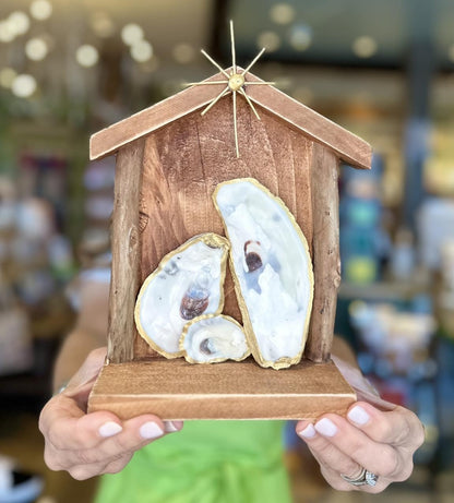 Driftwood Oyster Nativity Set